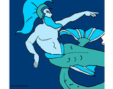 Dibujo Poseidón pintado por federicci