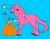 Dibujo Princesa y unicornio pintado por sofi1604