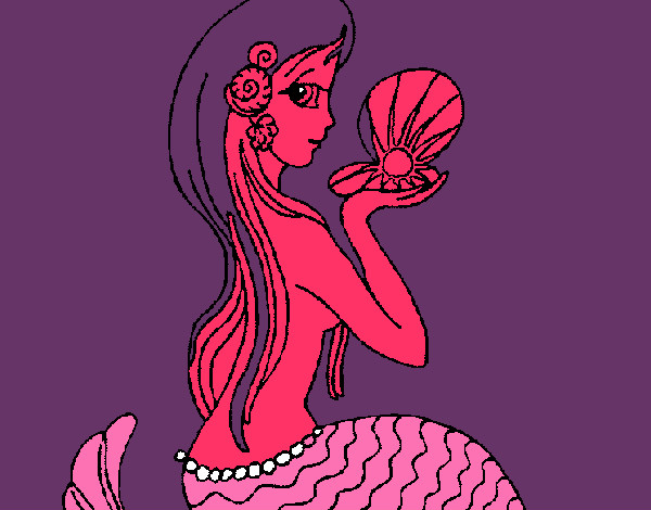 Dibujo Sirena y perla pintado por sofi1604