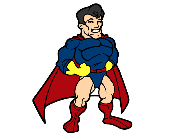 Dibujo Superhéroe musculado pintado por natygm24