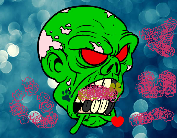 Dibujo Cabeza de zombi pintado por catheri