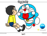 Dibujo Doraemon y Nobita pintado por sergibo