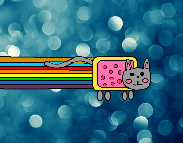 Dibujo Gato arcoíris pintado por Ratchet