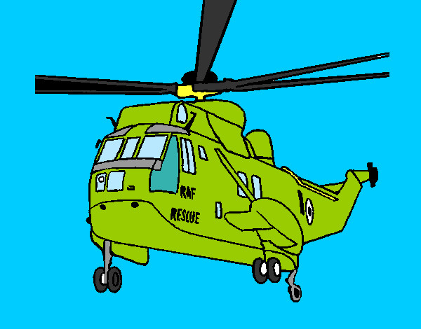 Dibujo Helicóptero al rescate pintado por axelrito