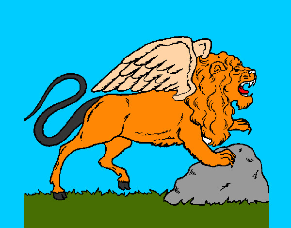 Dibujo León alado pintado por braya124