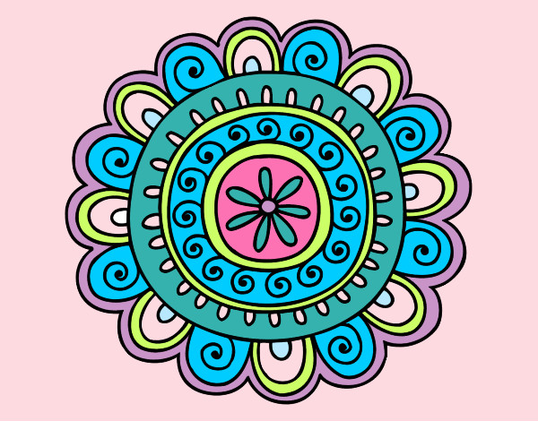 Dibujo Mandala alegre pintado por pao862
