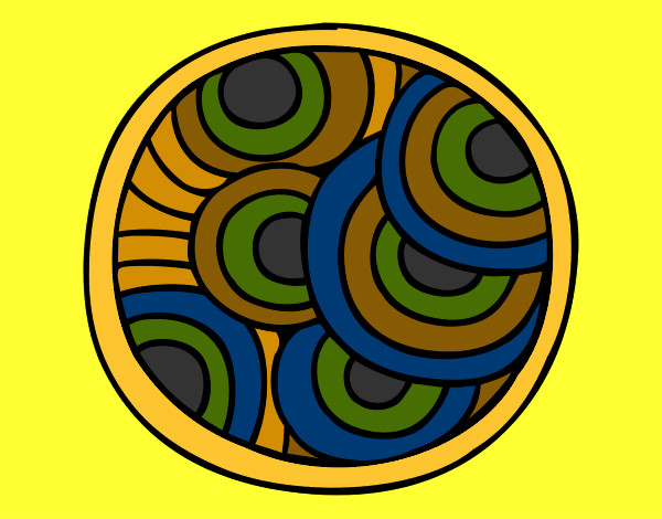 Dibujo Mandala circular pintado por carmencepe