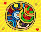 Dibujo Mandala circular pintado por cuayita