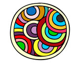 Dibujo Mandala circular pintado por laurapiche