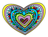 Dibujo Mandala corazón pintado por laurapiche