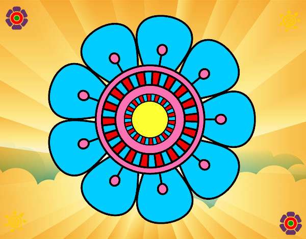Dibujo Mandala en forma de flor pintado por 21-09Lulu