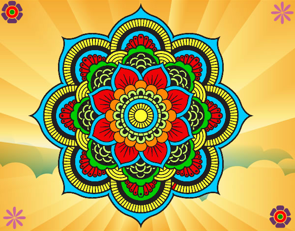 Dibujo Mandala flor oriental pintado por 21-09Lulu