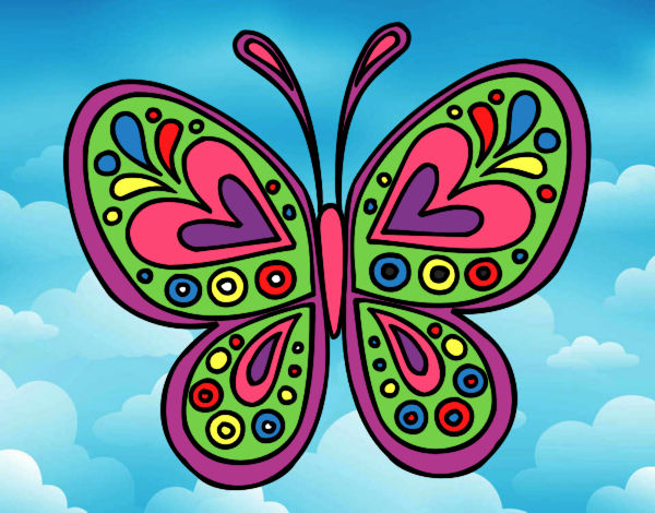 Dibujo Mandala mariposa pintado por 5531024236
