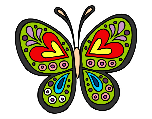 Dibujo Mandala mariposa pintado por VILCHUPI
