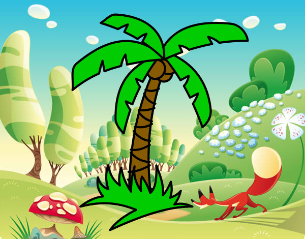 Dibujo Palmera tropical pintado por axelrito