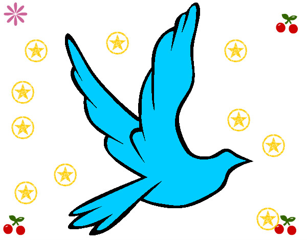 Dibujo Paloma de la paz al vuelo pintado por ARIESDA