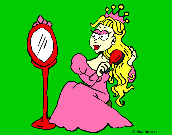 Dibujo Princesa y espejo pintado por crusita