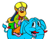 Dibujo Rey Baltasar en elefante pintado por katyber