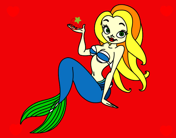 Dibujo Sirena sexy pintado por barranco