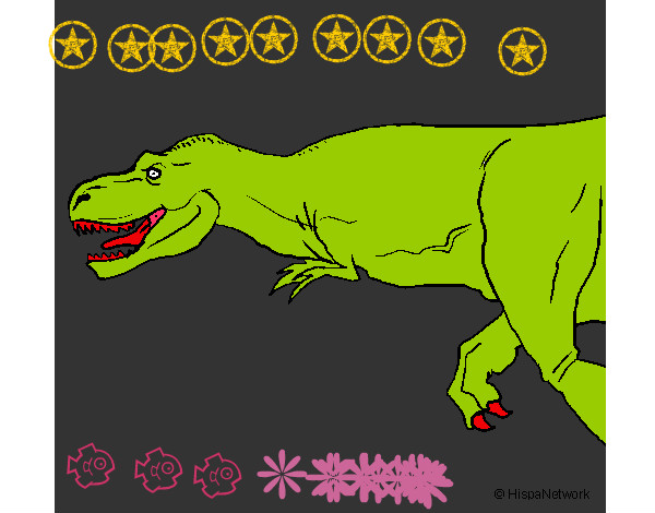 Dibujo Tiranosaurio rex pintado por wenceslao