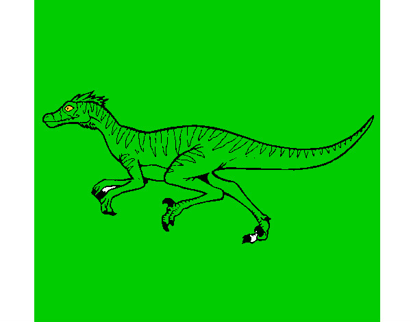 Dibujo Velociraptor pintado por momandbaby