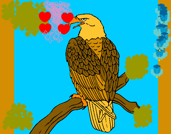 Dibujo Águila en una rama pintado por agusce