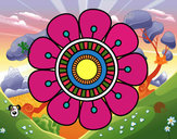 Dibujo Mandala en forma de flor pintado por b3ca
