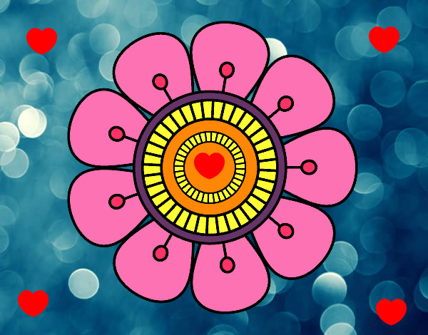 Dibujo Mandala en forma de flor pintado por carmenloca