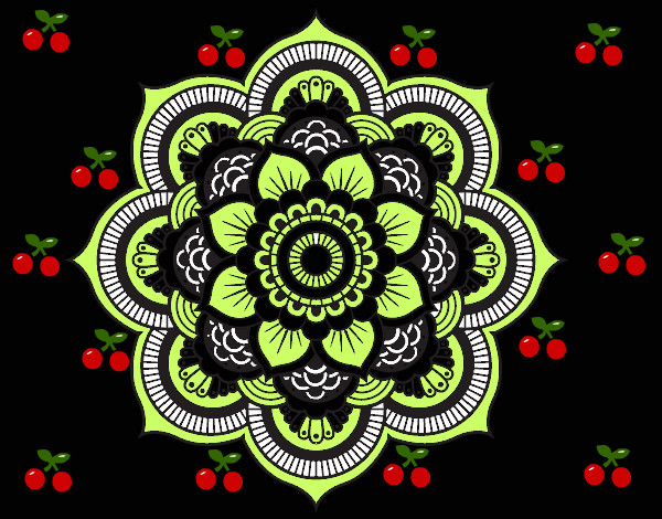 Dibujo Mandala flor oriental pintado por agus16san5