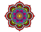 Dibujo Mandala flor oriental pintado por demiro