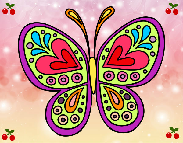 Dibujo Mandala mariposa pintado por carmenloca