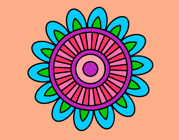Dibujo Mandala solar pintado por sole86