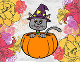 Dibujo Gatito de Halloween pintado por AndreLoli