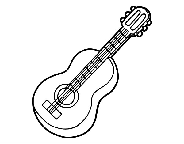 Dibujo Guitarra clásica pintado por charlycar