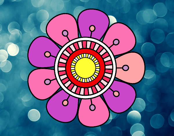 Dibujo Mandala en forma de flor pintado por Melany44