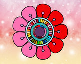 Dibujo Mandala en forma de flor pintado por orianasaba