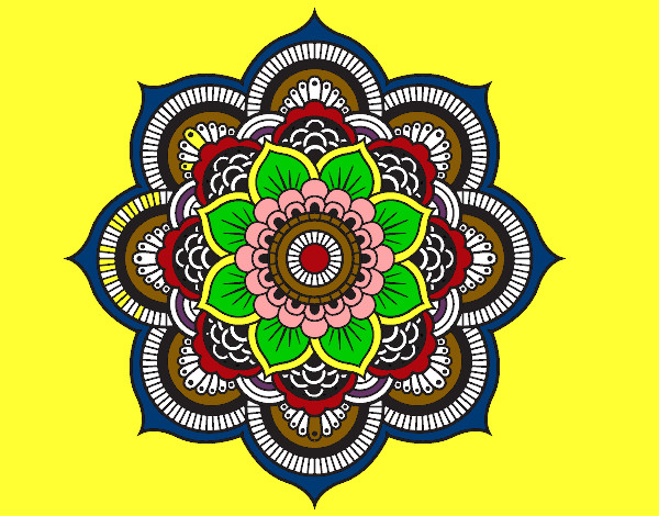 Dibujo Mandala flor oriental pintado por MAMITOTI