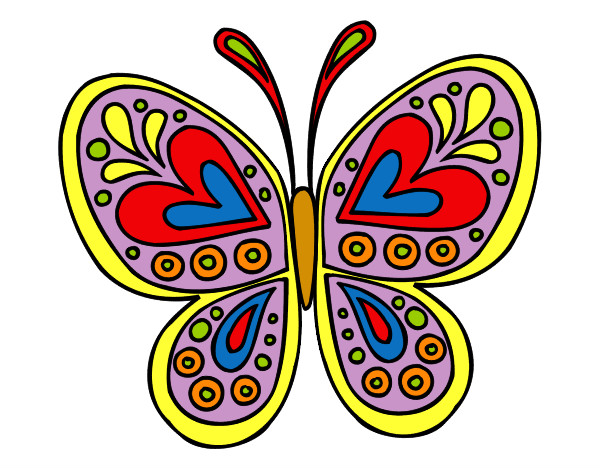 Dibujo Mandala mariposa pintado por MAMITOTI