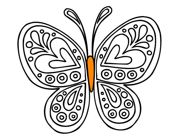 Dibujo Mandala mariposa pintado por MarchTiti