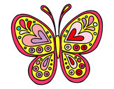 Dibujo Mandala mariposa pintado por orianasaba