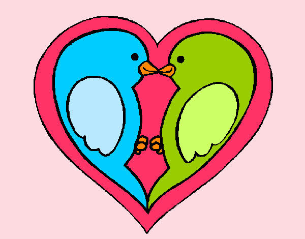 Dibujo Pajaritos enamorados pintado por pao862
