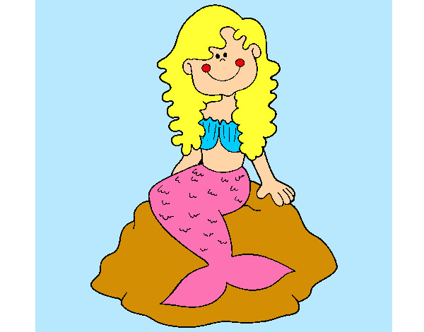 Dibujo Sirena sentada en una roca pintado por ariannydgd