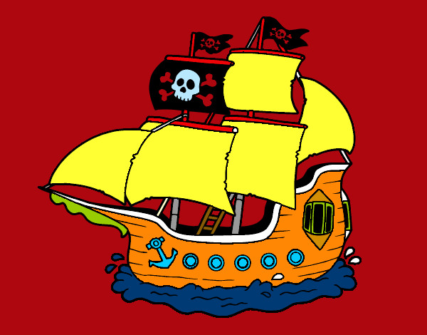 Dibujo Barco pirata pintado por Jesanvaz