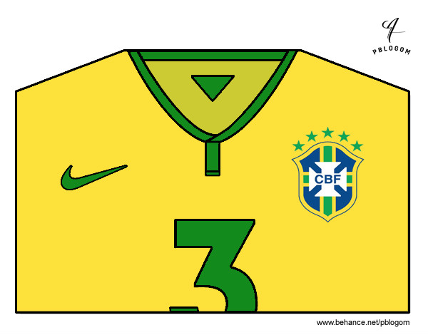 Dibujo Camiseta del mundial de fútbol 2014 de Brasil pintado por ThiaBia