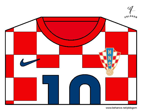 Dibujo Camiseta del mundial de fútbol 2014 de Croacia pintado por ThiaBia