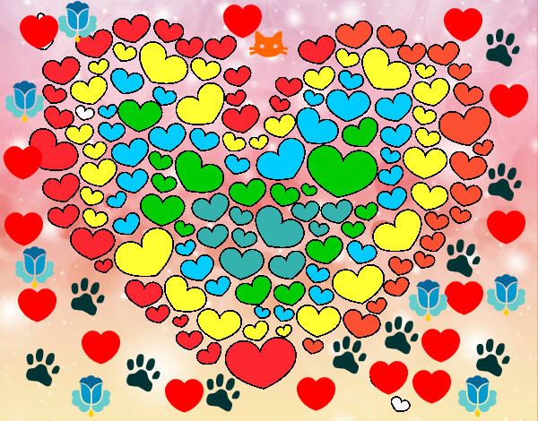Dibujo Corazón de corazones pintado por richardo