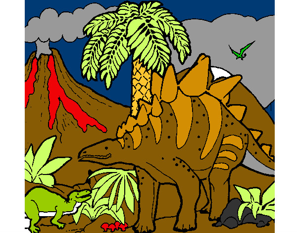 Dibujo Familia de Tuojiangosaurios pintado por alex12321