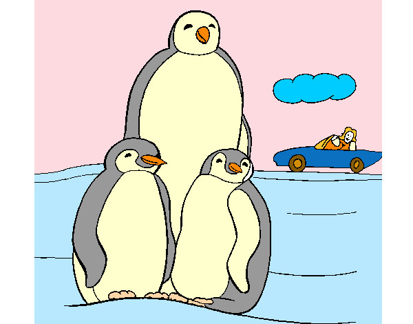 Dibujo Familia pingüino pintado por TAKEN
