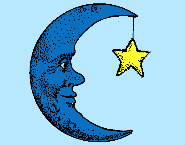 Dibujo Luna y estrella pintado por susacoli