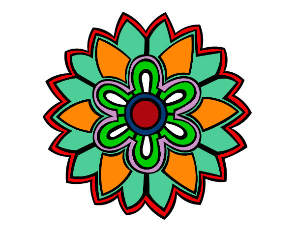 Dibujo Mándala con forma de flor weiss pintado por Gusanobel